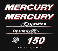 adesivi MERCURY optimax 150CV motore marino KIT plastificati QUICK SILVER 