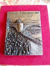 Placca altorilievo commemorativa 11a Stravalsesia 1988 ponte d'Agnona