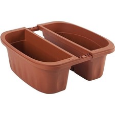 Fioriera Vaso da Balcone Doppia Bama Klunia Color Terracotta cm 40x19,8x18,5h