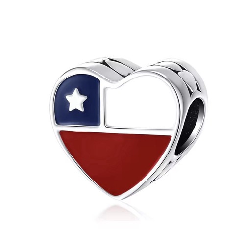 Bandiera cile cuore charm - cile,