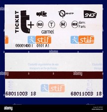 x9 ticket Paris BUS TRAM et METRO RATP RER oblitéré Paris Scrapbooking