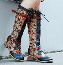 Women's Retro printing Leather