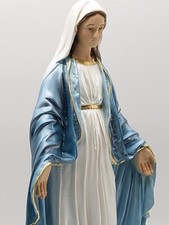 Statua Madonna Miracolosa o Immacolata Concezione cm 47 in resina perlata.