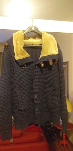 Giacca maglia blu - blu, lana