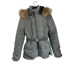 Cappotto invernale bambina Lapin House pelliccia sintetica cappuccio cintura giacca trapuntata taglia 14