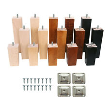 4x Wooden Square Furniture Feet Legs Beech For Sofa Chest Stool 4''-10'' M8 M10