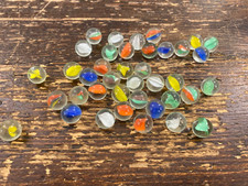 Lotto di 38 biglie colorate in