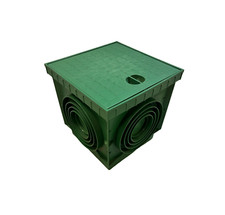 POZZETTO IN PLASTICA POLIPROPILENE CON COPERCHIO VERDE PER GIARDINO PEDONALE