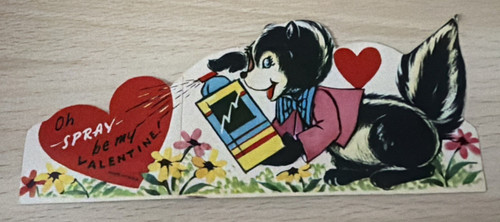 Vintage valentine skunk con - vintage, valentine-skunk