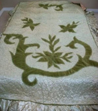 1920s Satin Applique Bedspread