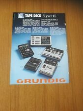 1976 TAPE DECK SUPER HIFI REGISTRATORE GRUNDIG CN 1000 930 830  VINTAGE PUB AD