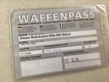Blaser R93 scheda garanzia 300 Win Mag