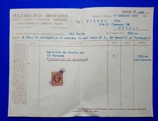 ? FATTURA COMMERCIALE 1937 ALFREDO MONTI NEGOZIO LANA BORGO S.LORENZO MUGELLO?