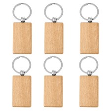  6 PCS Ciondolo Portachiavi in Legno Accessori Della Catena Chiave