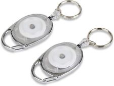 2 Portachiavi Retrattile Estensibile Block Shaft Sicura Chiavi system filo clip