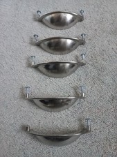 5 x Recupero Credenza Cucina Armadio Maniglia Rotonda Tazza Nichel Spazzolato