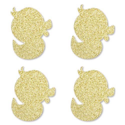 Ritagli anatra glitter oro - glitter,