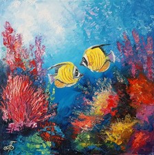 Dipinto paesaggio marino olio