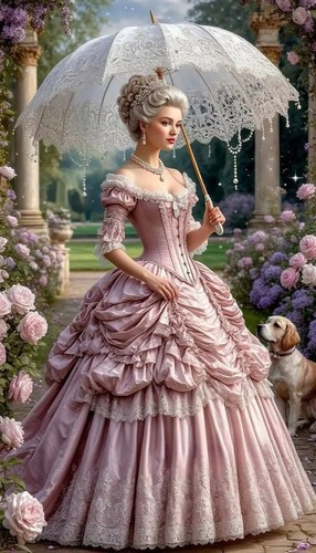 Abito sera vittoriano rosa - abito,