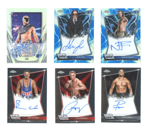 Lotto carte wwe topps chrome - 6,