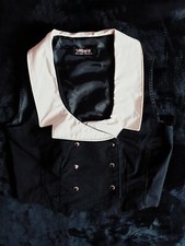 GILET SHITSVILLE SIZE S steampunk black & white gothic rock rockabilly dark 