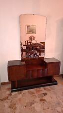 Toilette/console ingresso con specchio Anni 30 Art Deco Radica Di Noce