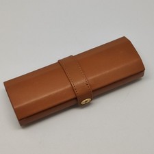 Custodia porta occhiali Gerald Genta in pelle marrone nocciola usata