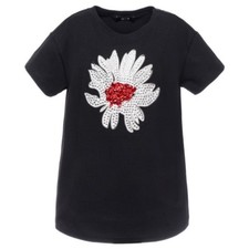 MONNALISA T-shirt nera  fiore