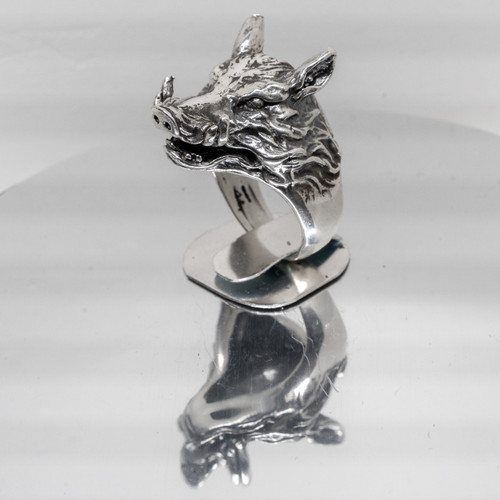 Cinghiale con zanne - con, anello
