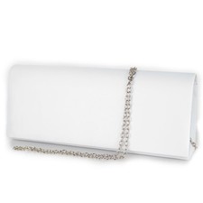 Pochette bianca in raso donna