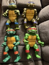 Lotto di 4 figurine vintage Teenage Mutant Ninja Turtles Giant 13" 1989 MIRAGE TMNT