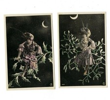 SA2178  SET OF 2 PHOTO FANTASY WOMAN PICTURED ON A TRANCH IN THE UNIVERSE 