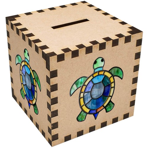 Stained glass turtle money - 'stained,