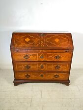 ANTICO MOBILE RIBALTA SCRITTOIO INTARSIATO NOCE XVIII SECOLO '700 LUIGI XV EPOCA