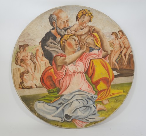 Affresco tela tondo doni - su, tela,tondo