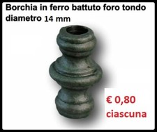 pz 25 borchie in ferro battuto per recinzioni ringhiere foro tondo da 14