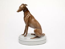 STATUETTA WHIPPET LEVRIERO PORCELLANA ZSOLNAY XX SECOLO