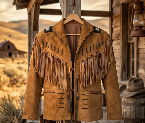 Giacca uomo western marrone - giacca, da