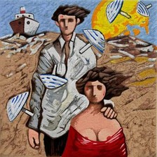 Un giorno d'estate Giampaolo Talani Opera SERIGRAFIA Numerata e Firmata 30x30