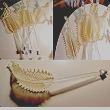 MURANO ricambio  LAMPADARIO vetro TRASPARNTE foglia  ORO