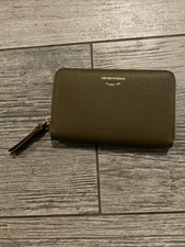 Portafoglio Emporio Armani Uomo Donna in pelle verde oliva