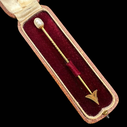 Spilla jabot freccia perla - spilla,
