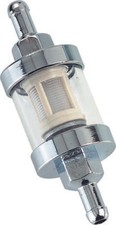 Filtro Benzina 6 mm in Vetro Removibile cromato apribile auto Moto scooter quad