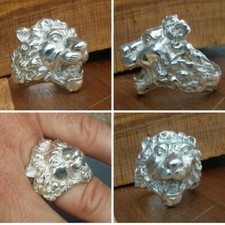 925 MENS SILVER RING SEAL LION