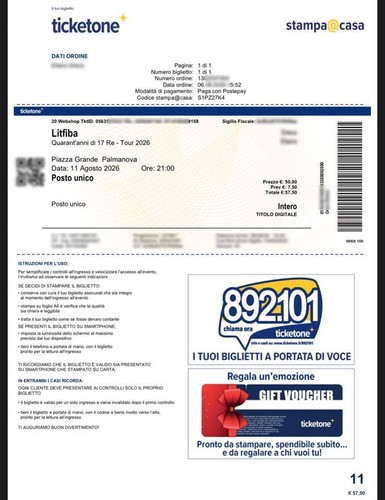 Biglietto concerto litfiba - litfiba, 11