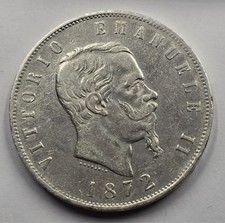 Italia 1872 moneta argento - italia,