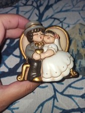 Thun Piccola Coppia Sposi Sposini Panchina Cuore Colore Matrimonio Marito Moglie