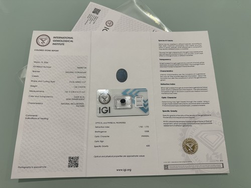 Zaffiro naturale certificato - naturale,