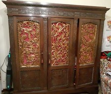 ARMADIO LIBRERIA STILE RINASCIMENTO RINASCIMENTALE INIZII 900  NOCE INTAGLIATO