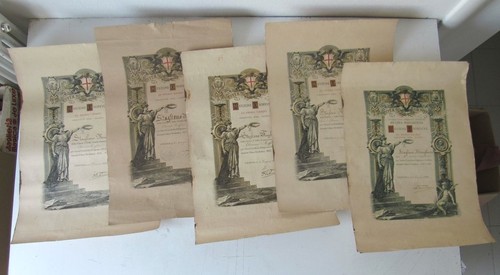 Cinque vecchi diplomi - diplomi, menzione